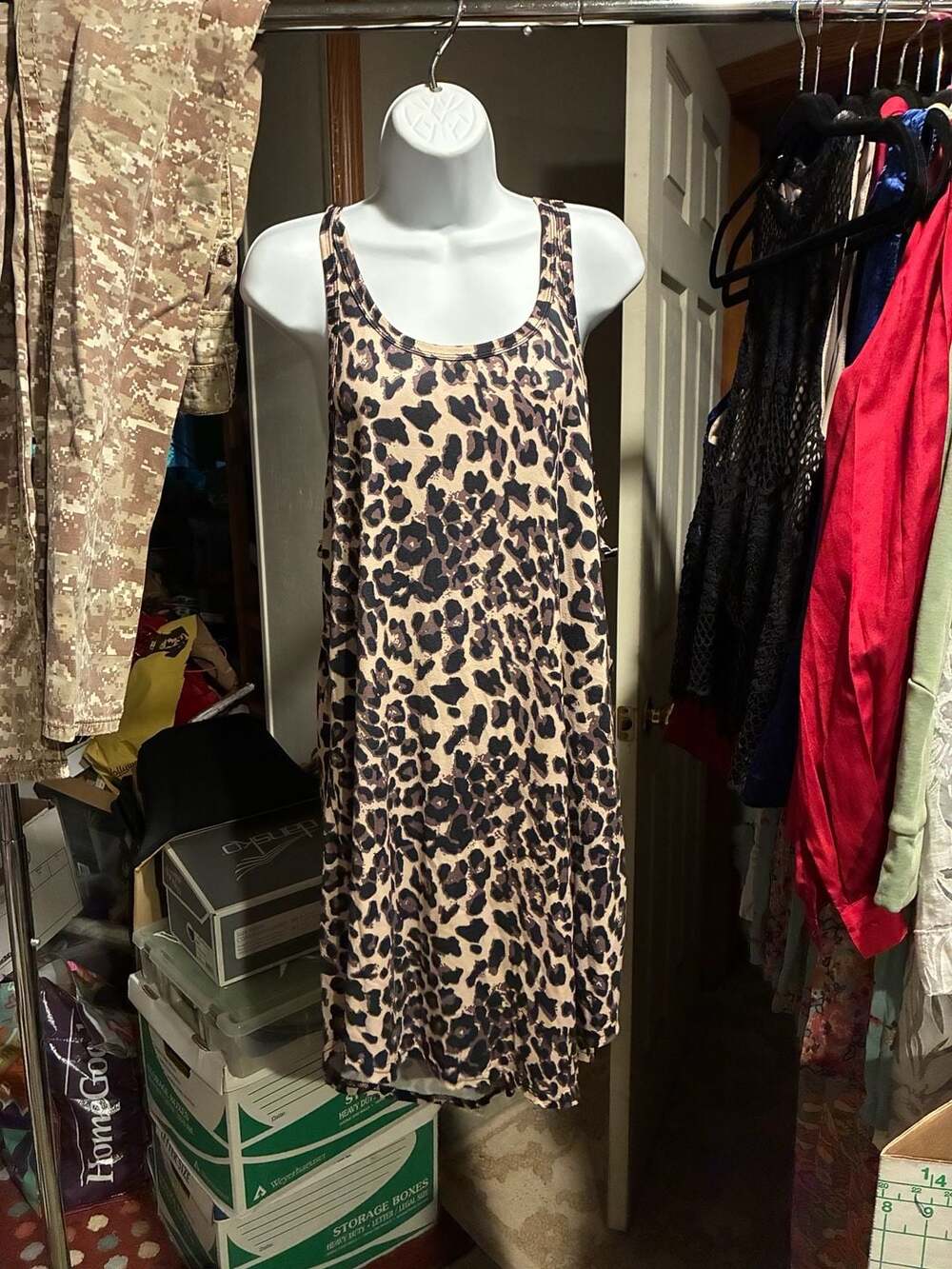 Plus Size Racerback Gown Super Soft Leopard Print
